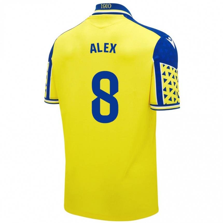 Homme Football Maillot Álex Fernández #8 Jaune Bleu Tenues Domicile 2024/25 Canada