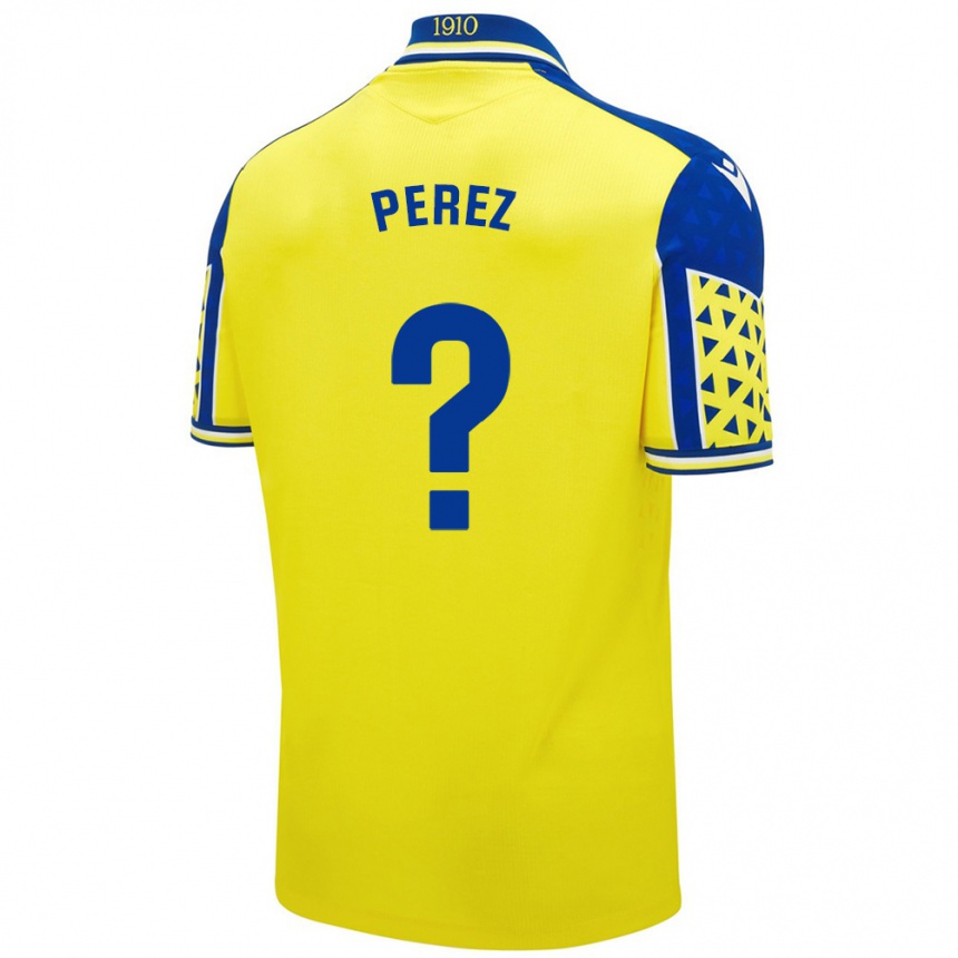 Homme Football Maillot Ángel Pérez #0 Jaune Bleu Tenues Domicile 2024/25 Canada