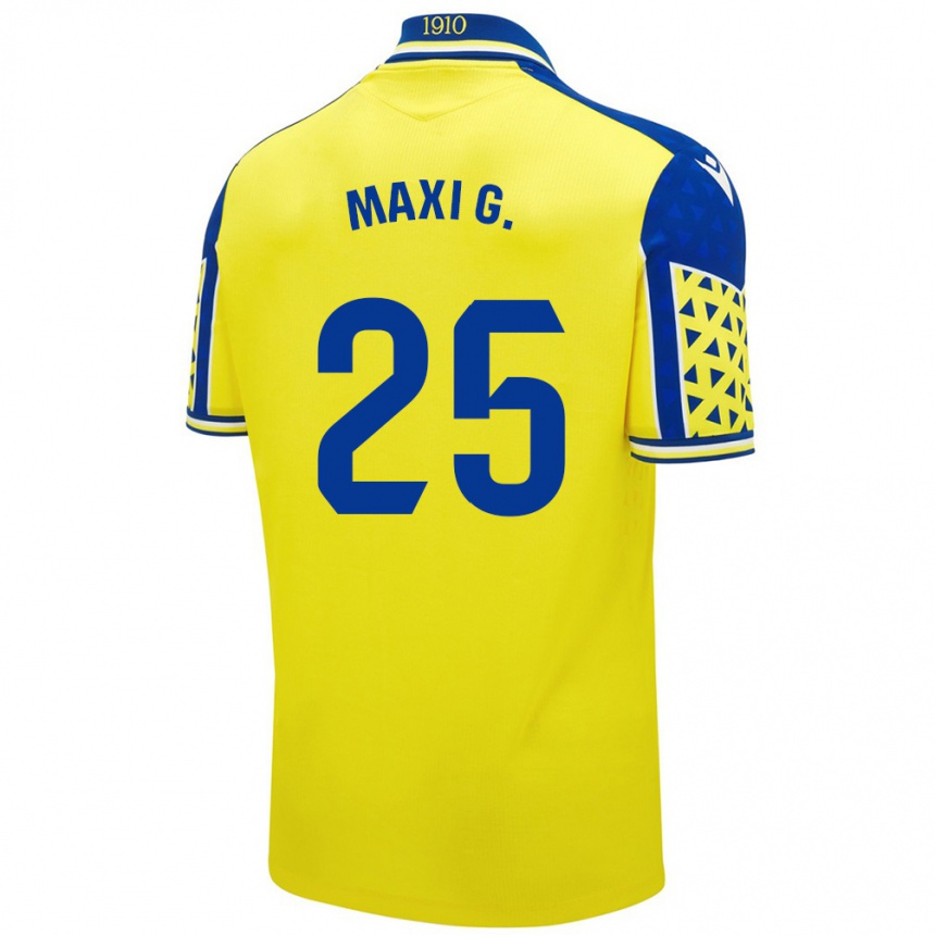 Homme Football Maillot Maxi Gomez #25 Jaune Bleu Tenues Domicile 2024/25 Canada