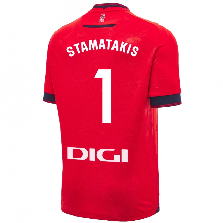 Homme Football Maillot Dimitrios Stamatakis #1 Rouge Blanc Tenues Domicile 2024/25 Canada