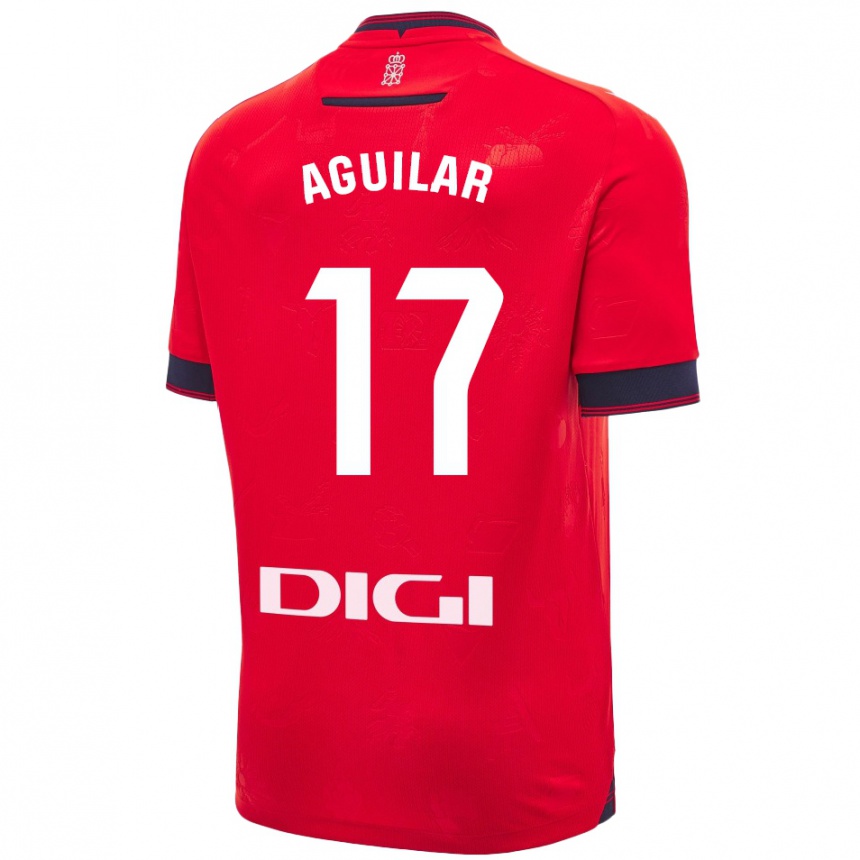 Homme Football Maillot Eneko Aguilar #17 Rouge Blanc Tenues Domicile 2024/25 Canada