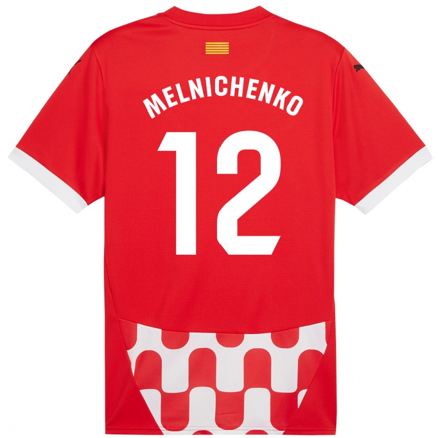 Homme Football Maillot Dmytro Melnichenko #12 Rouge Blanc Tenues Domicile 2024/25 Canada