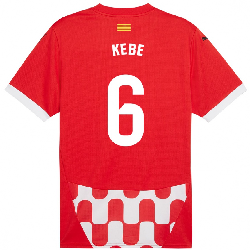 Homme Football Maillot Ibrahima Kébé #6 Rouge Blanc Tenues Domicile 2024/25 Canada