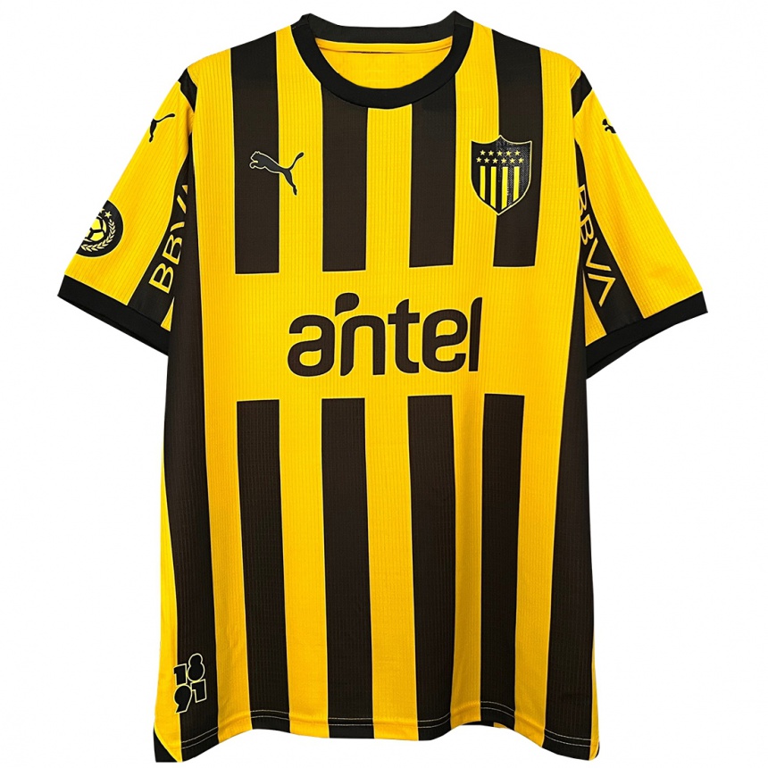 Homme Football Maillot Votre Nom #0 Jaune Noir Tenues Domicile 2024/25 Canada