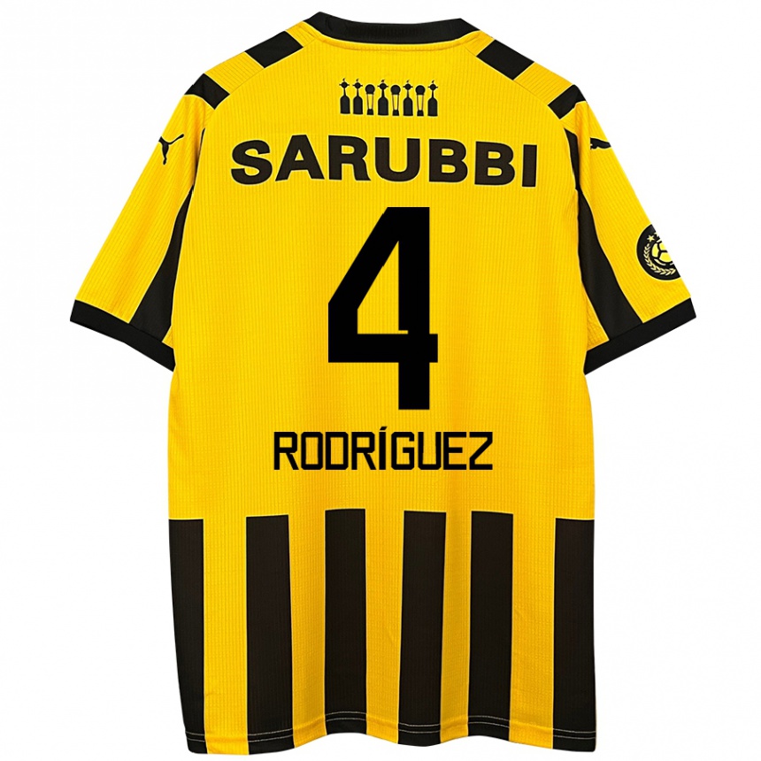 Men Football Guzmán Rodríguez #4 Yellow Black Home Jersey 2024/25 T-Shirt Canada