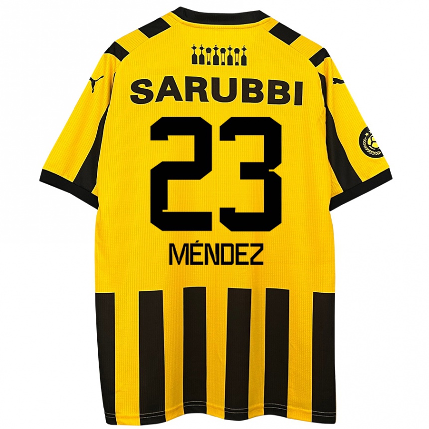 Men Football Javier Méndez #23 Yellow Black Home Jersey 2024/25 T-Shirt Canada