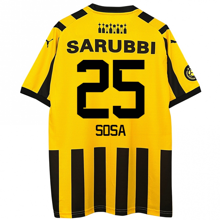 Homme Football Maillot Ignacio Sosa #25 Jaune Noir Tenues Domicile 2024/25 Canada