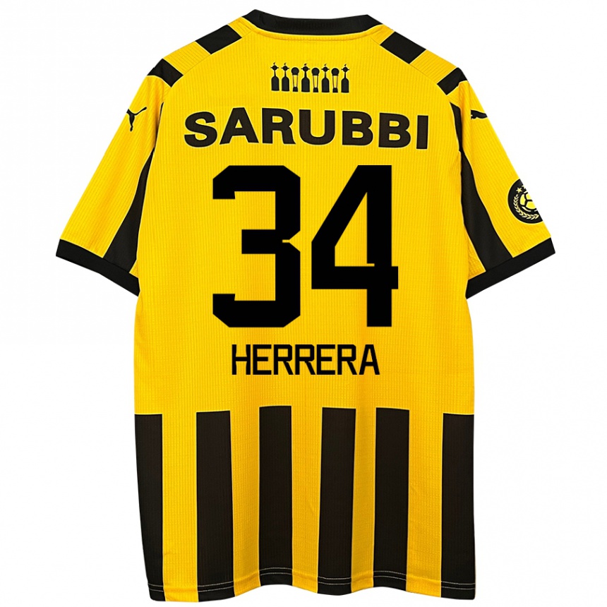 Men Football Nahuel Herrera #34 Yellow Black Home Jersey 2024/25 T-Shirt Canada