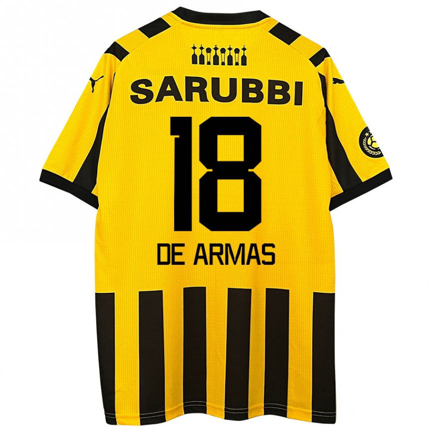 Homme Football Maillot Nahuel De Armas #18 Jaune Noir Tenues Domicile 2024/25 Canada