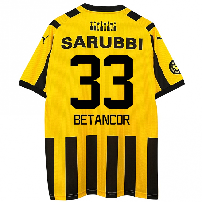 Homme Football Maillot Bruno Betancor #33 Jaune Noir Tenues Domicile 2024/25 Canada