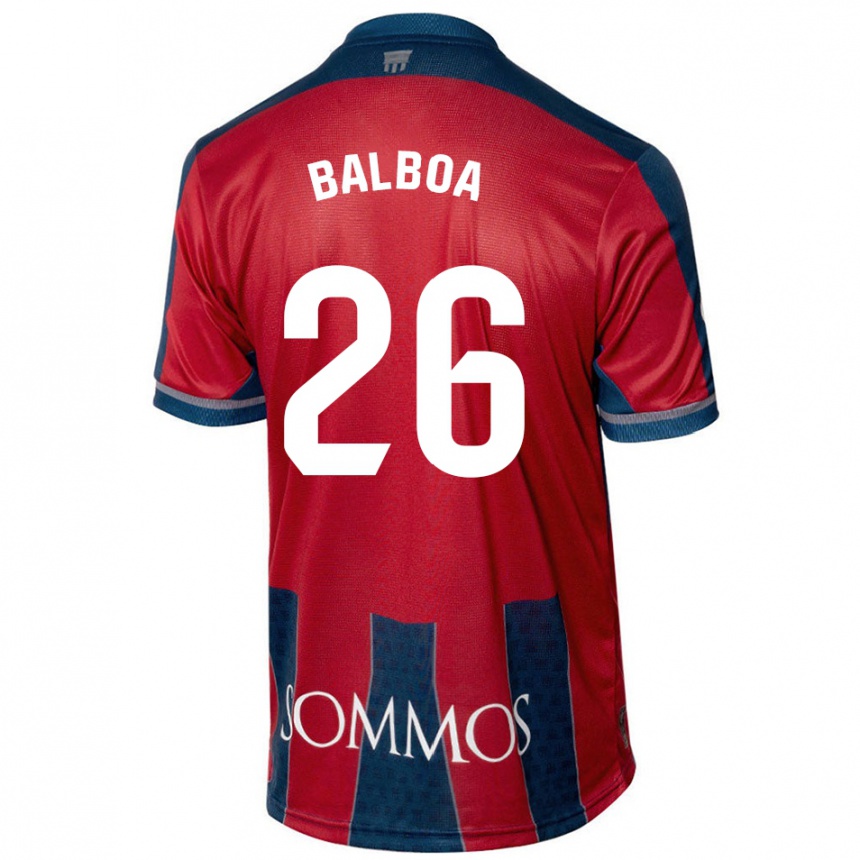 Men Football Álex Balboa #26 Red Blue Home Jersey 2024/25 T-Shirt Canada