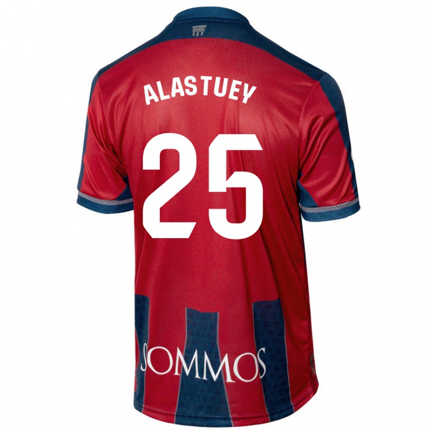 Men Football Martina Alastuey #25 Red Blue Home Jersey 2024/25 T-Shirt Canada