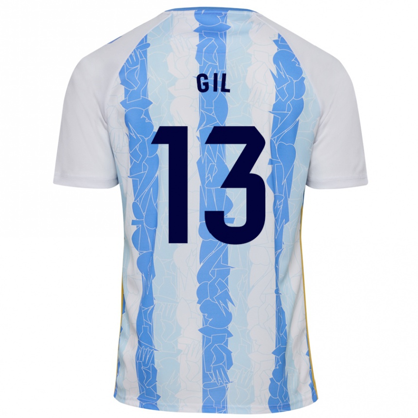 Homme Football Maillot Noelia Gil #13 Blanc Bleu Tenues Domicile 2024/25 Canada