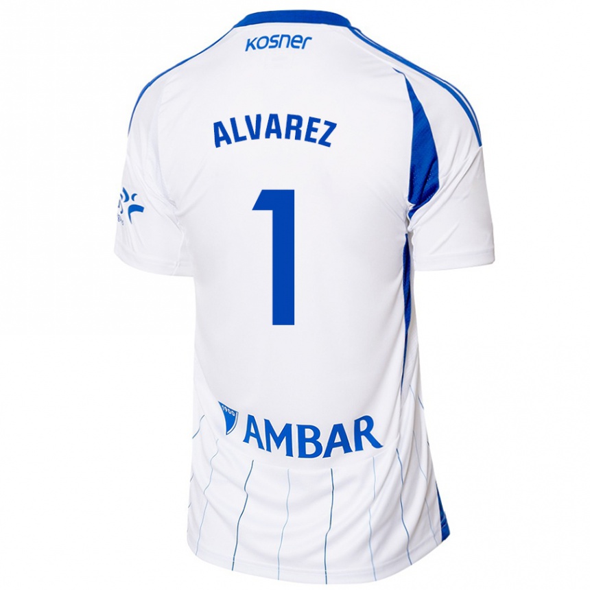 Homme Football Maillot Cristian Álvarez #1 Rouge Blanc Tenues Domicile 2024/25 Canada