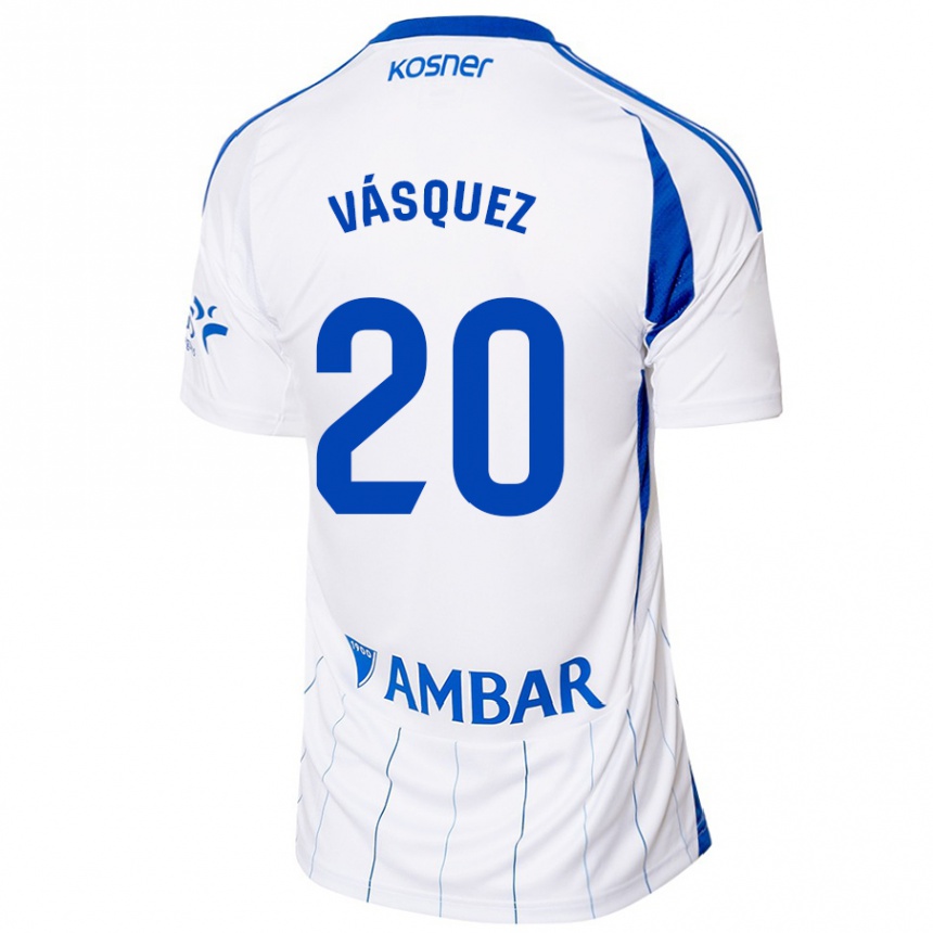 Homme Football Maillot José Vásquez #20 Rouge Blanc Tenues Domicile 2024/25 Canada