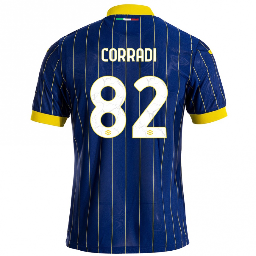 Homme Football Maillot Christian Corradi #82 Bleu Jaune Tenues Domicile 2024/25 Canada