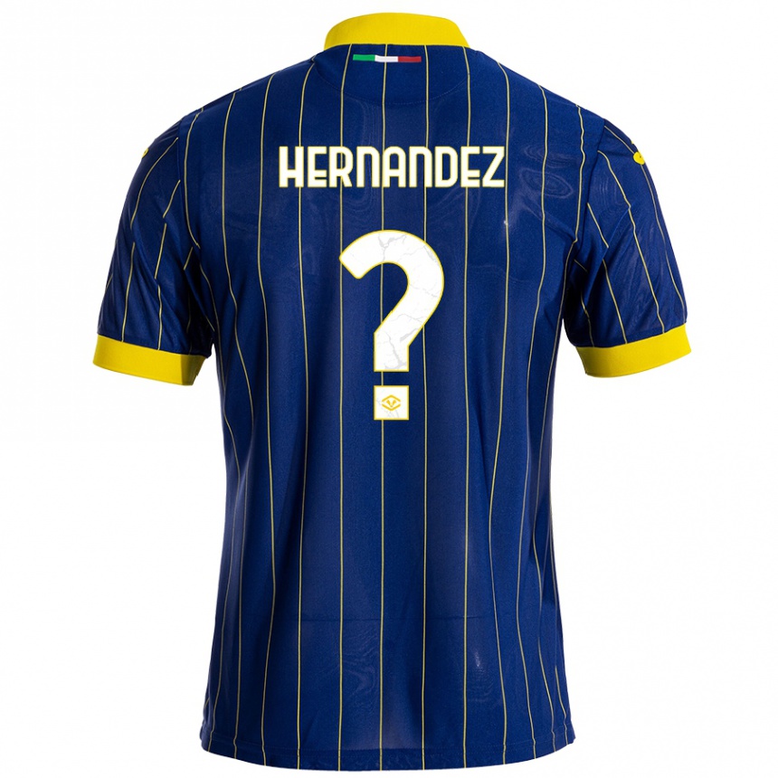 Men Football Joaquin Hernandez #0 Blue Yellow Home Jersey 2024/25 T-Shirt Canada