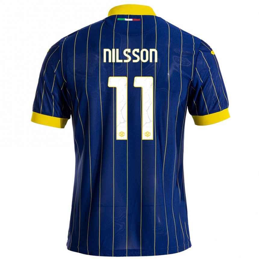 Homme Football Maillot Sara Nilsson #11 Bleu Jaune Tenues Domicile 2024/25 Canada