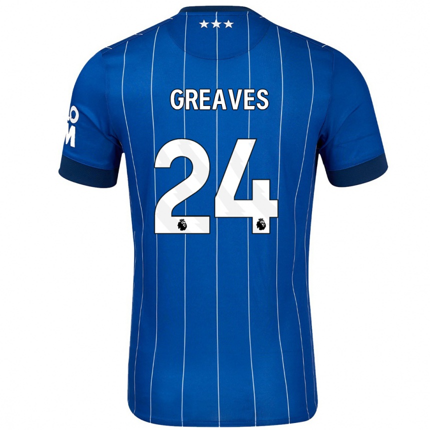 Men Football Jacob Greaves #24 Navy Blue Home Jersey 2024/25 T-Shirt Canada