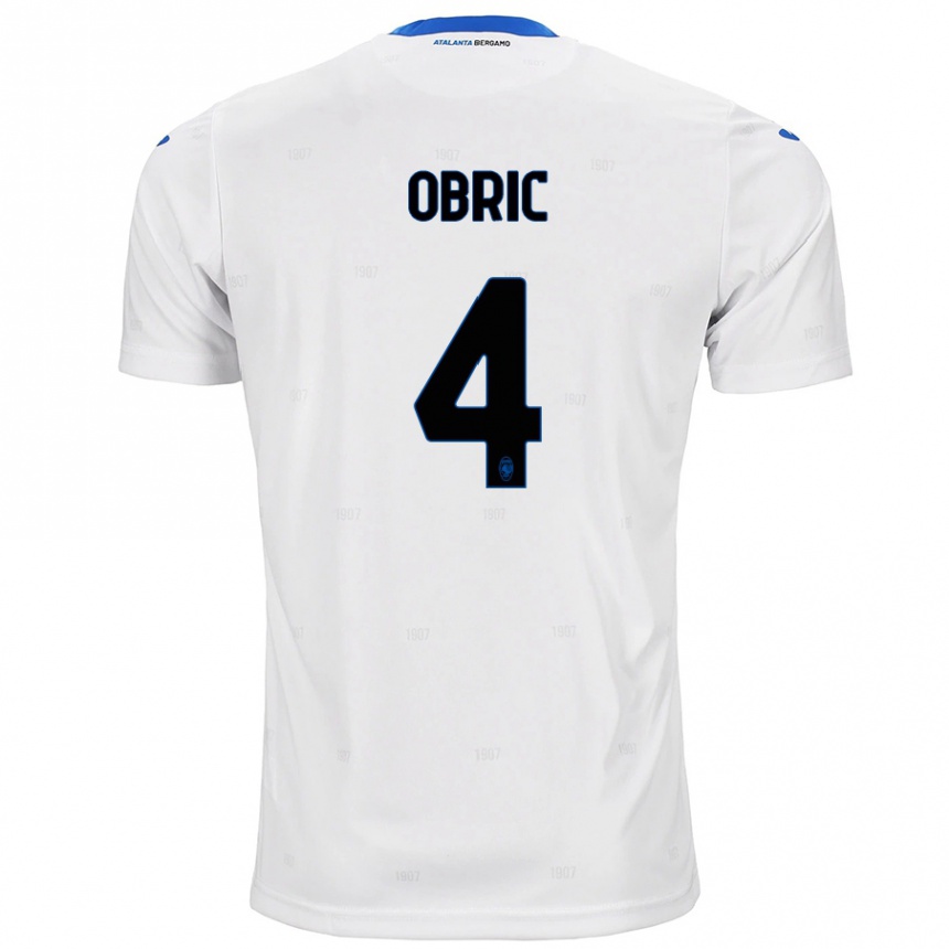 Men Football Relja Obric #4 White Away Jersey 2024/25 T-Shirt Canada