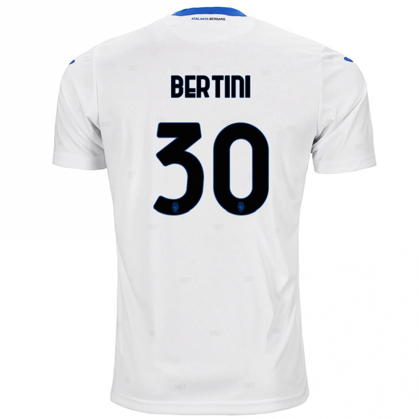 Men Football Tommaso Bertini #30 White Away Jersey 2024/25 T-Shirt Canada