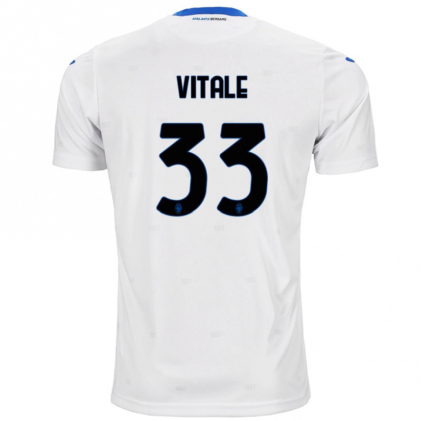 Men Football Francesca Vitale #33 White Away Jersey 2024/25 T-Shirt Canada