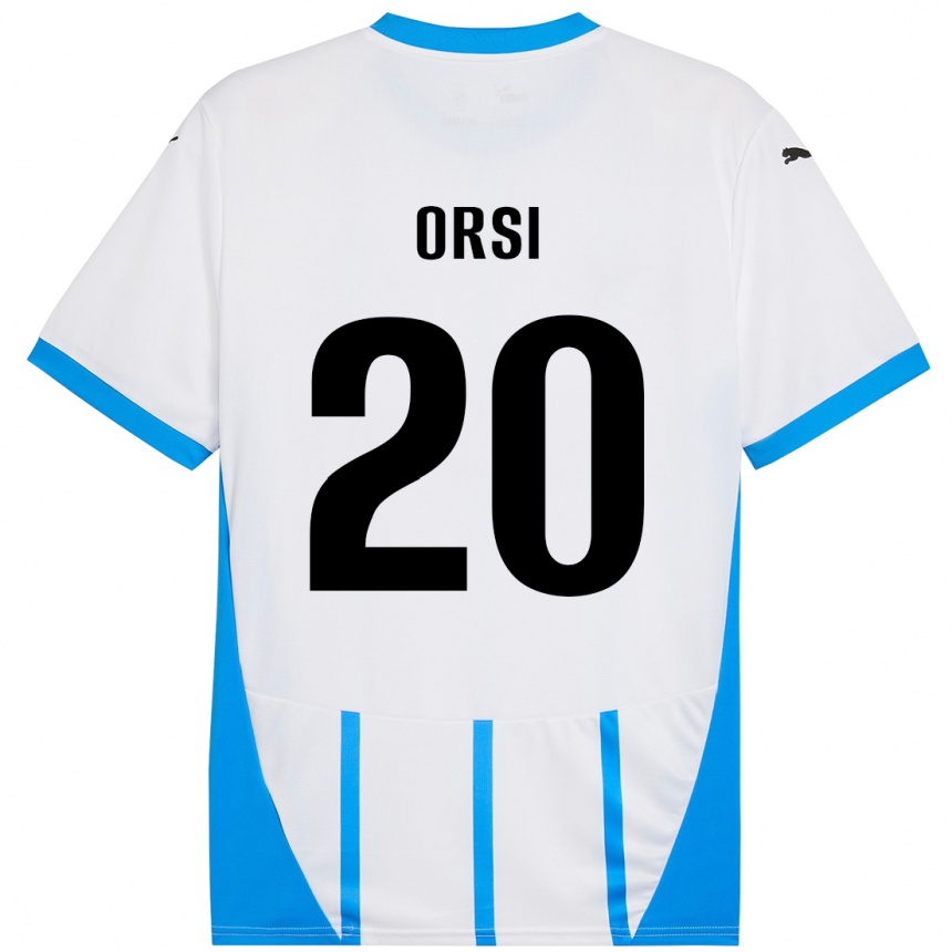 Men Football Benedetta Orsi #20 White Blue Away Jersey 2024/25 T-Shirt Canada