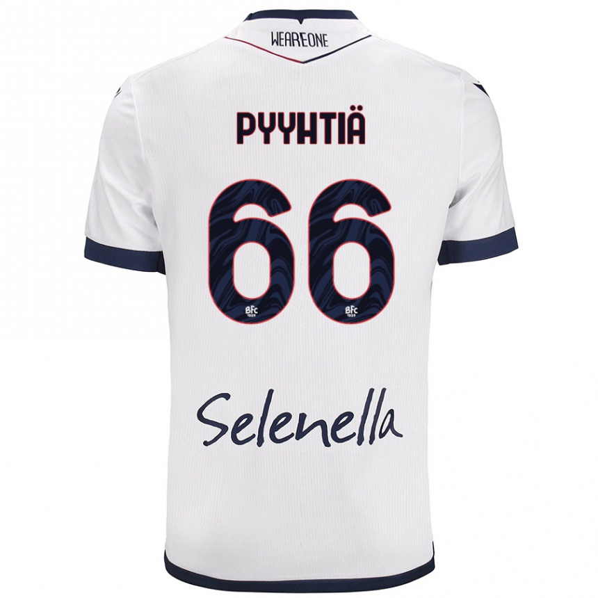 Men Football Niklas Pyyhtiä #66 White Royal Blue Away Jersey 2024/25 T-Shirt Canada