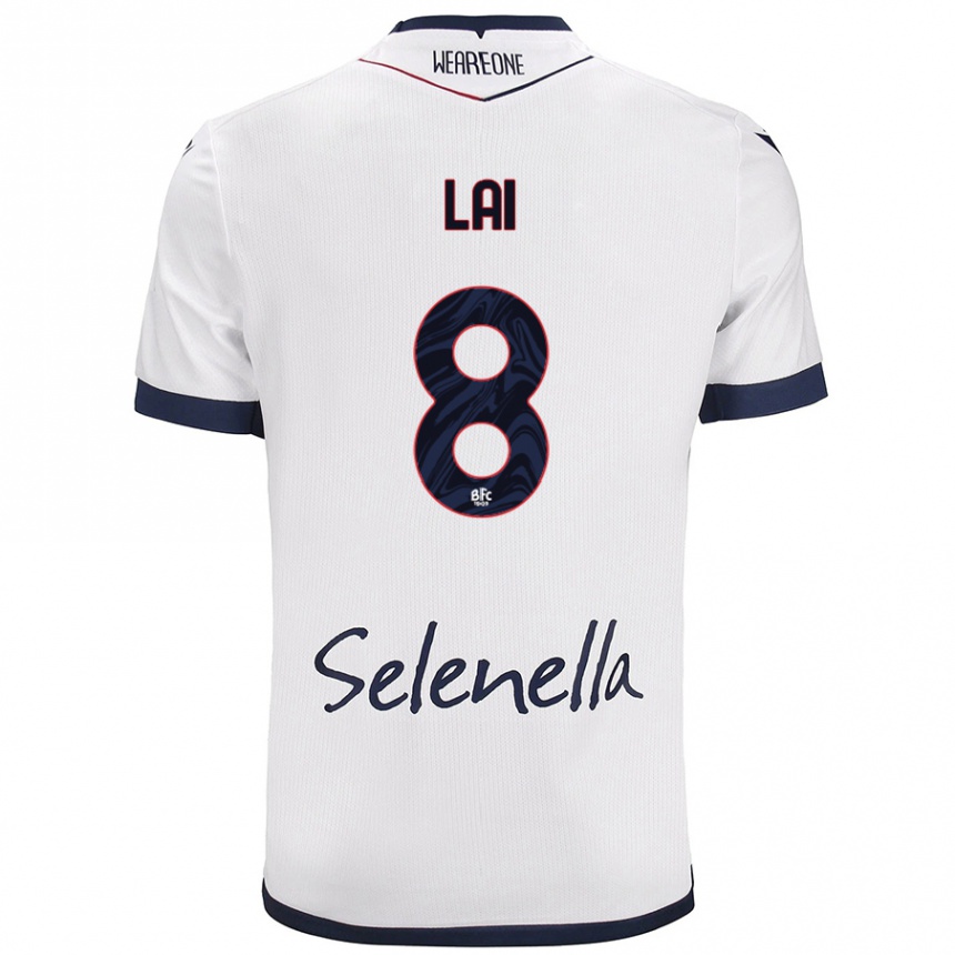 Men Football Luca Lai #8 White Royal Blue Away Jersey 2024/25 T-Shirt Canada