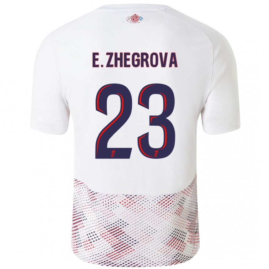 Homme Football Maillot Edon Zhegrova #23 Blanc Bleu Royal Tenues Extérieur 2024/25 Canada