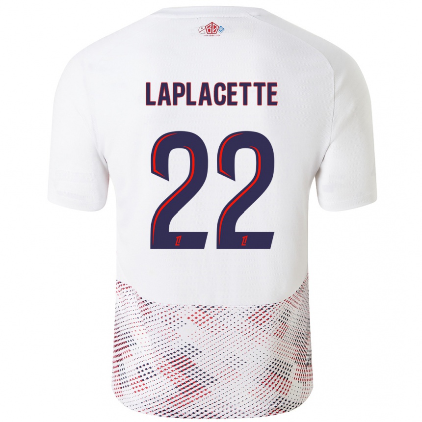 Homme Football Maillot Tess Laplacette #22 Blanc Bleu Royal Tenues Extérieur 2024/25 Canada