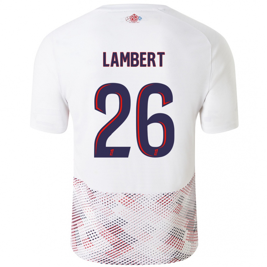 Homme Football Maillot Anaïs Lambert #26 Blanc Bleu Royal Tenues Extérieur 2024/25 Canada