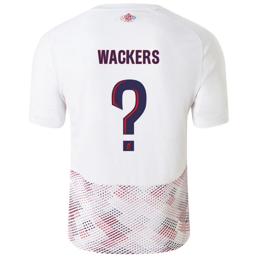 Homme Football Maillot Maxime Wackers #0 Blanc Bleu Royal Tenues Extérieur 2024/25 Canada