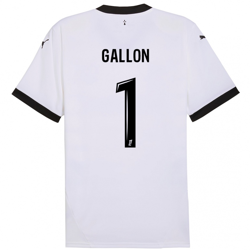 Homme Football Maillot Gauthier Gallon #1 Blanc Noir Tenues Extérieur 2024/25 Canada