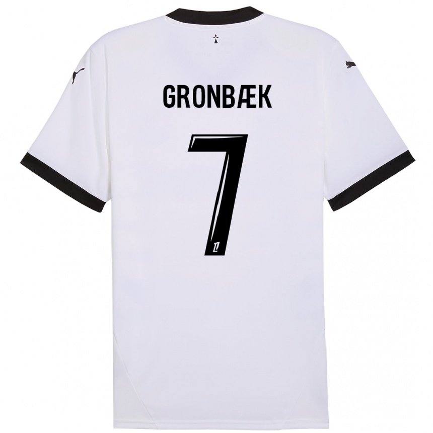 Homme Football Maillot Albert Grønbaek #7 Blanc Noir Tenues Extérieur 2024/25 Canada