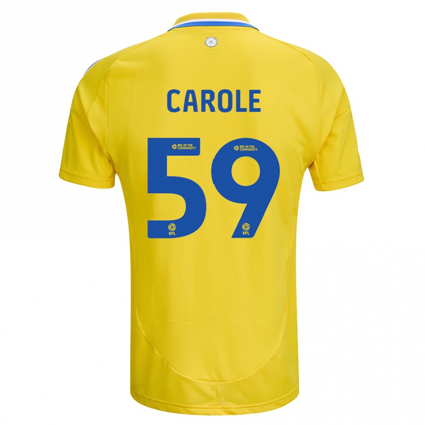 Men Football Keenan Carole #59 Yellow Blue Away Jersey 2024/25 T-Shirt Canada