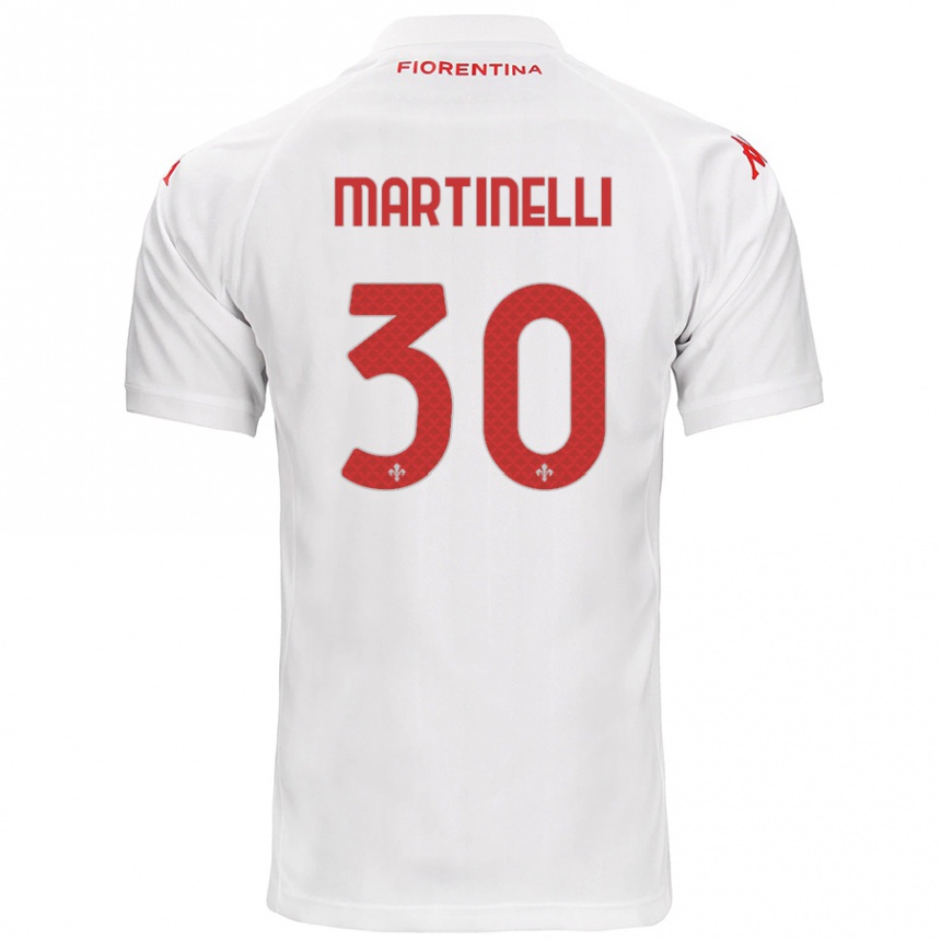 Men Football Tommaso Martinelli #30 White Away Jersey 2024/25 T-Shirt Canada