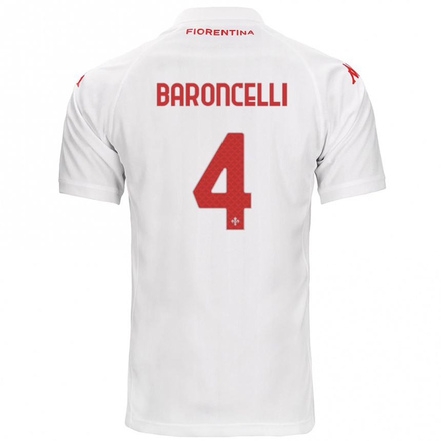 Homme Football Maillot Leonardo Baroncelli #4 Blanc Tenues Extérieur 2024/25 Canada