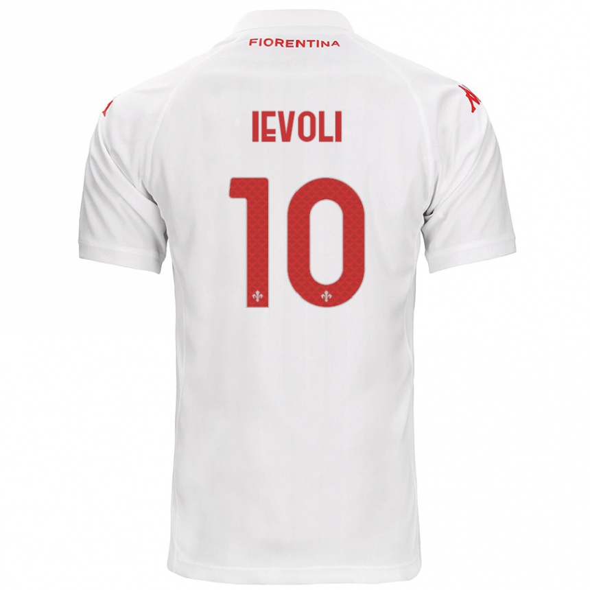 Men Football Mattia Ievoli #10 White Away Jersey 2024/25 T-Shirt Canada