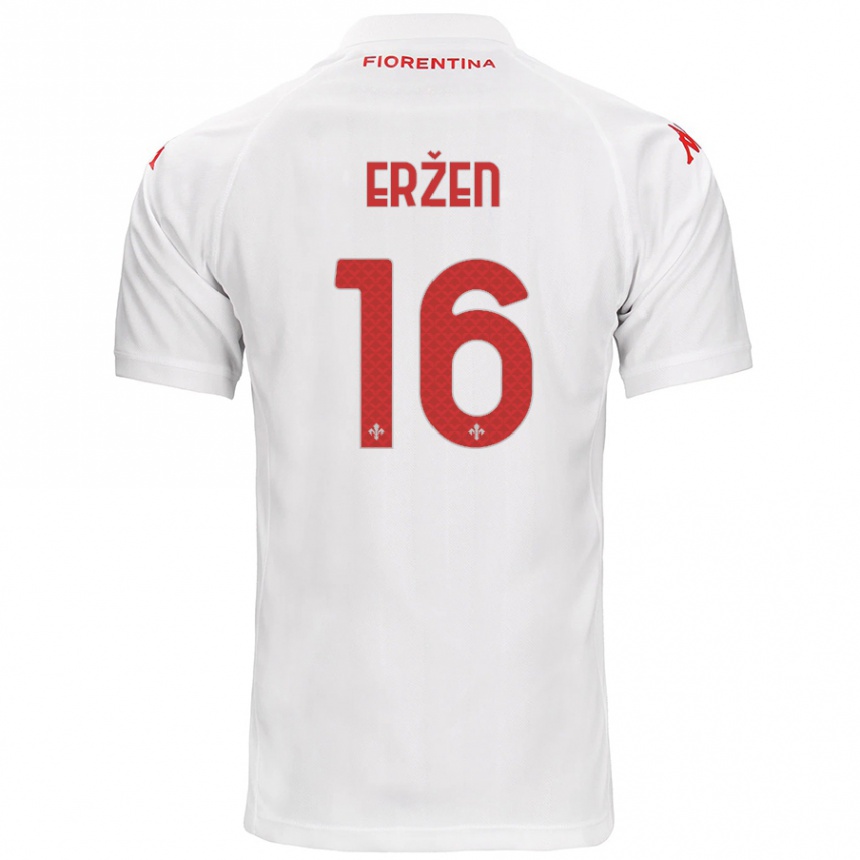 Homme Football Maillot Kaja Erzen #16 Blanc Tenues Extérieur 2024/25 Canada