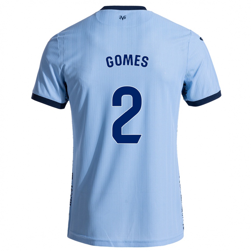 Men Football Vique Gomes #2 Sky Blue Away Jersey 2024/25 T-Shirt Canada