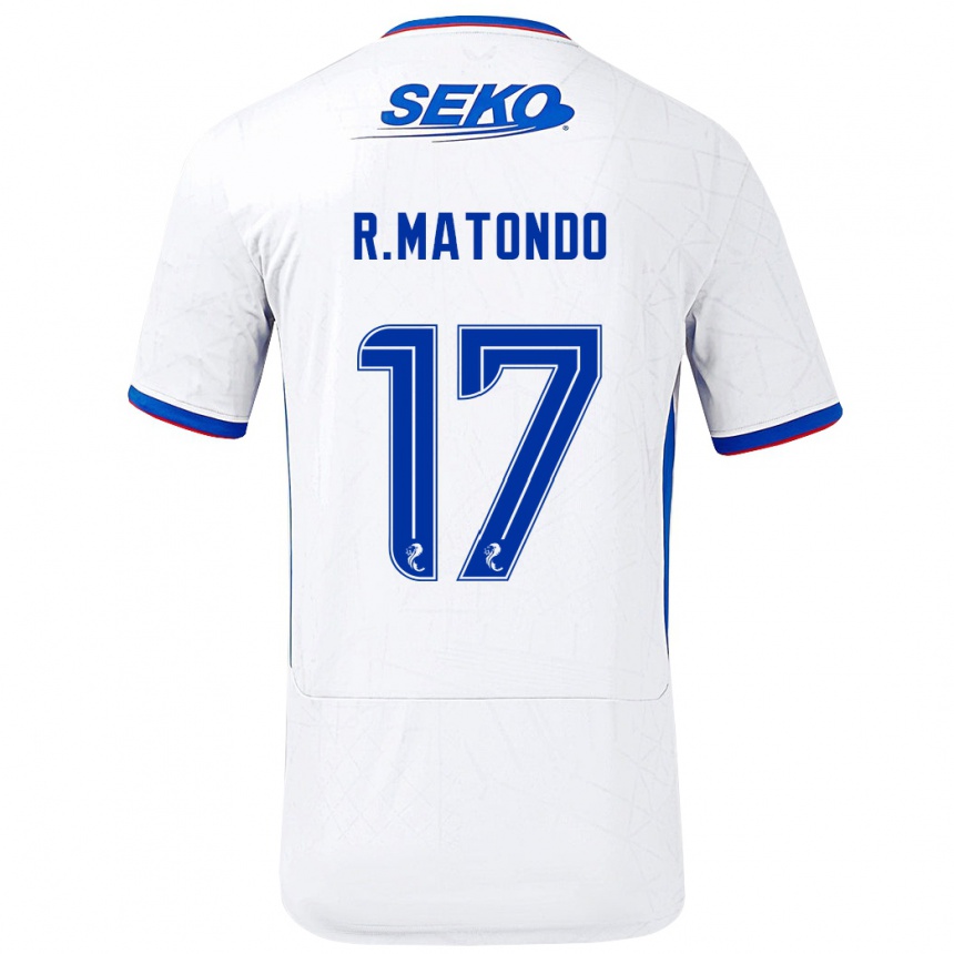 Homme Football Maillot Rabbi Matondo #17 Blanc Bleu Tenues Extérieur 2024/25 Canada