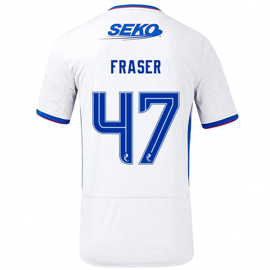 Homme Football Maillot Robbie Fraser #47 Blanc Bleu Tenues Extérieur 2024/25 Canada