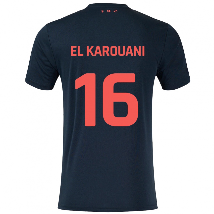 Men Football Souffian El Karouani #16 Black Red Away Jersey 2024/25 T-Shirt Canada