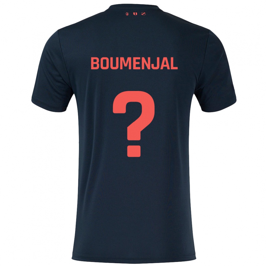 Men Football Achraf Boumenjal #0 Black Red Away Jersey 2024/25 T-Shirt Canada