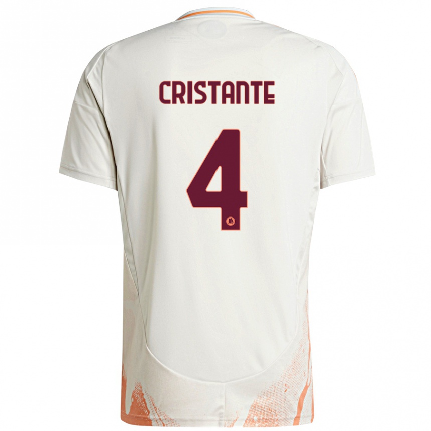 Homme Football Maillot Bryan Cristante #4 Crème Blanc Orange Tenues Extérieur 2024/25 Canada