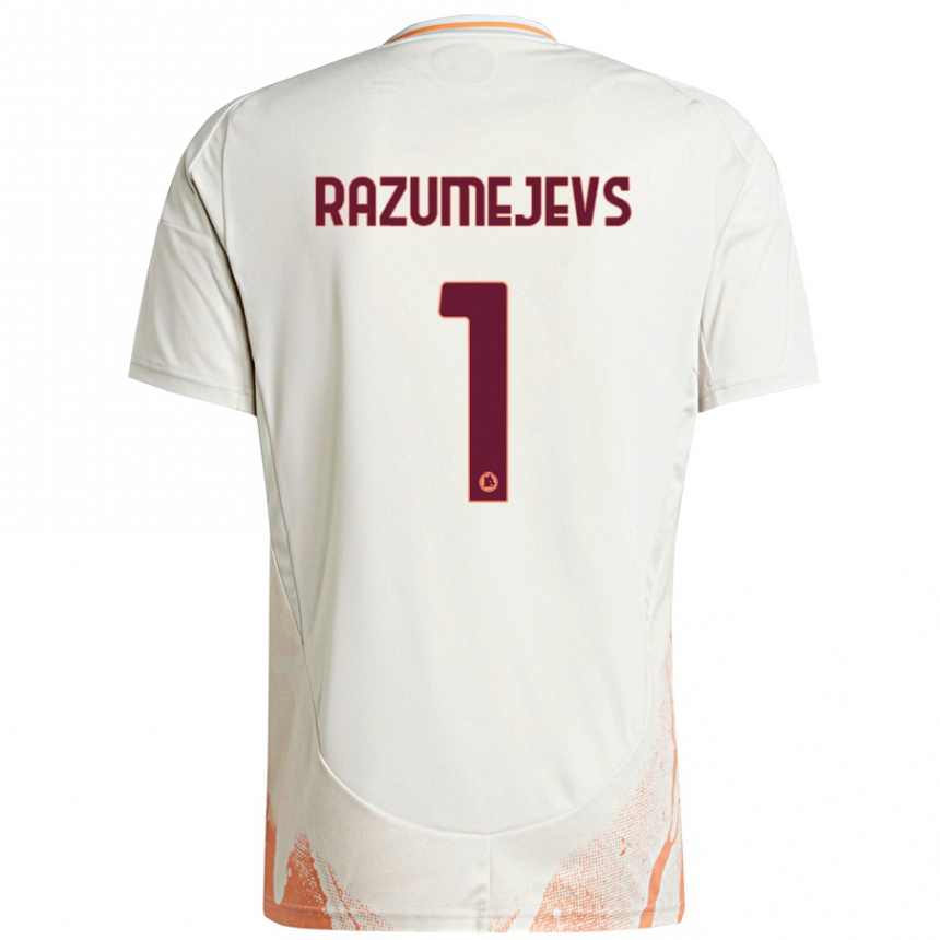 Men Football Vladislavs Razumejevs #1 Cream White Orange Away Jersey 2024/25 T-Shirt Canada