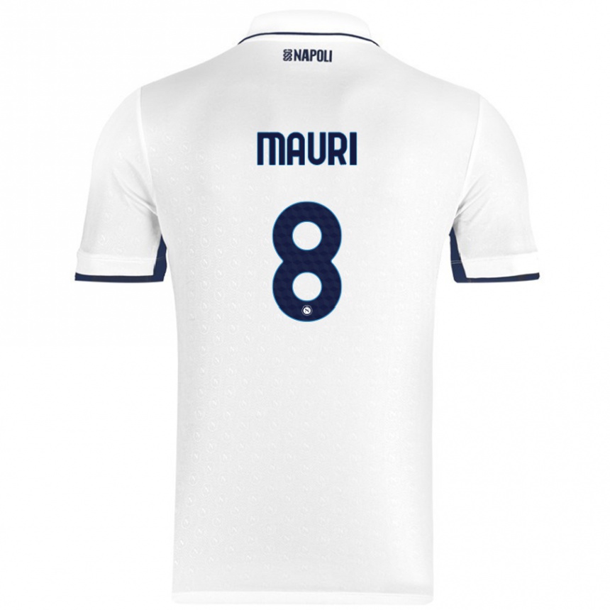 Homme Football Maillot Claudia Mauri #8 Blanc Bleu Royal Tenues Extérieur 2024/25 Canada