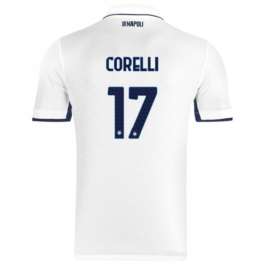 Homme Football Maillot Alice Corelli #17 Blanc Bleu Royal Tenues Extérieur 2024/25 Canada