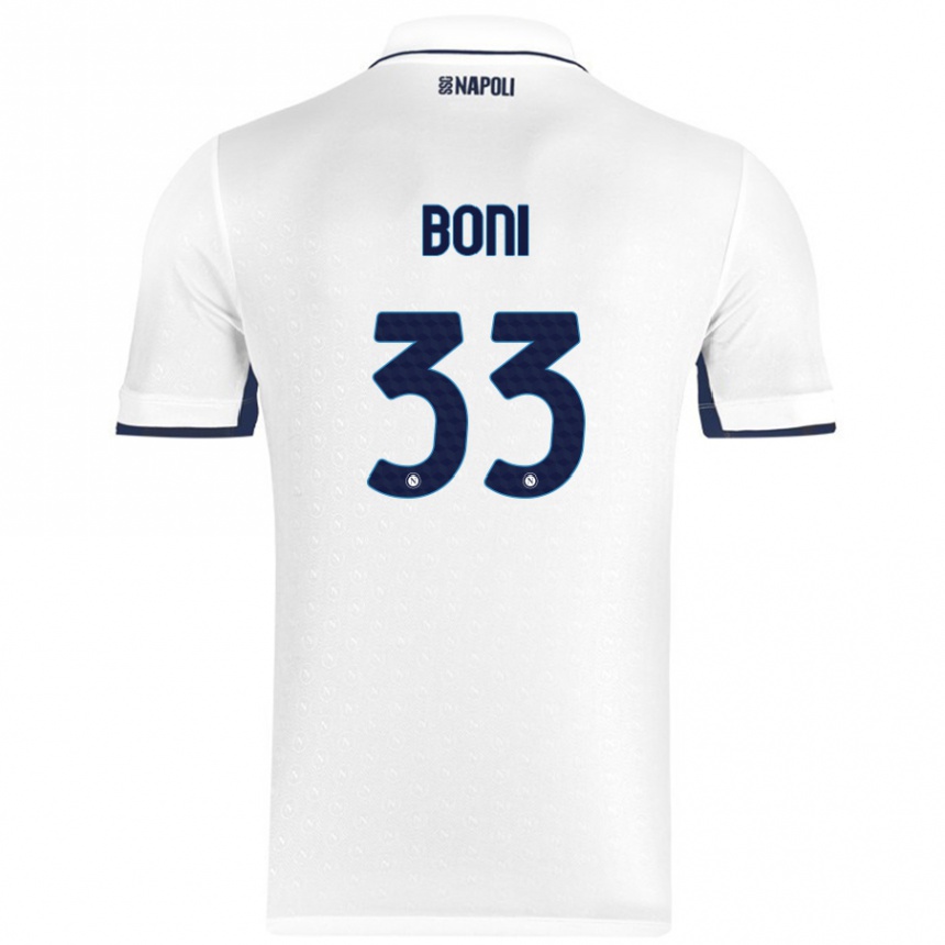 Homme Football Maillot Landry Boni #33 Blanc Bleu Royal Tenues Extérieur 2024/25 Canada